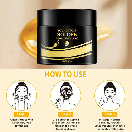 24K Gold Tear Off Mask Deep Cleansing Remove Blackheads Firming Skin Oil-Control Whitening Skin Care Moisturizing Masks