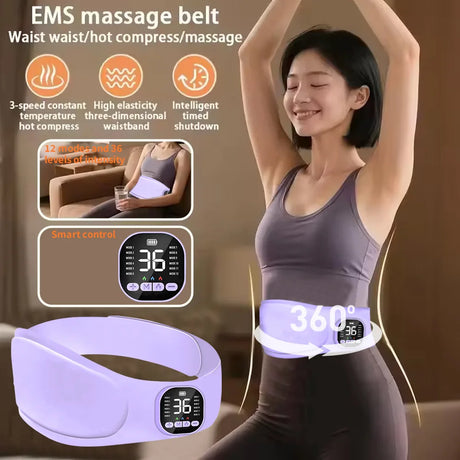 Waist Massager Heating Pad Period Pain Relief - Portable EMS Belly Massager Belt Women Back Pain