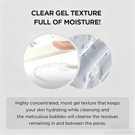 Korean Centella Tone Glowing Cleansing Gel Foam,Deep Cleansing Face Wash,Brightening Hydrating Gel Facial Cleanser for Oil Skin