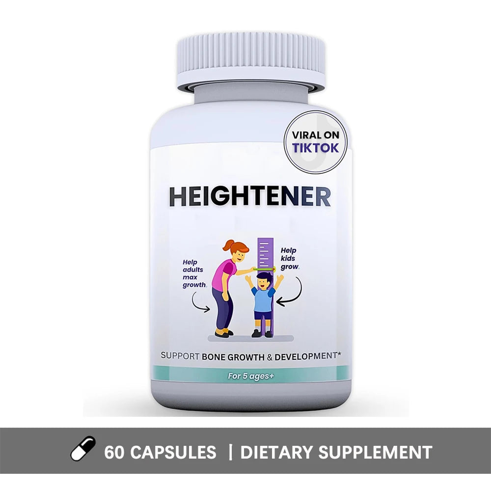 Heightener - Natural Height Growth Supplement for Kids, Teens and Adults to Increase Bone Strength and Grow Taller, Height Pills