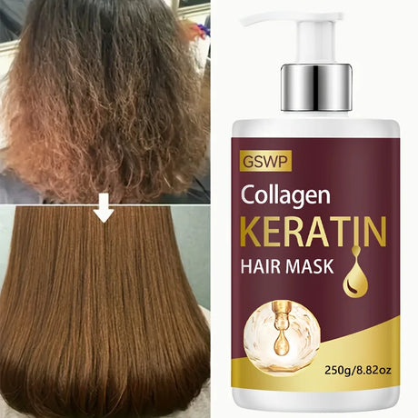 GSWP Collagen Keratin Hair Mask, A Deep Conditioning Product That Restores Hair's Shine, Resilience, and Elasticity.250g