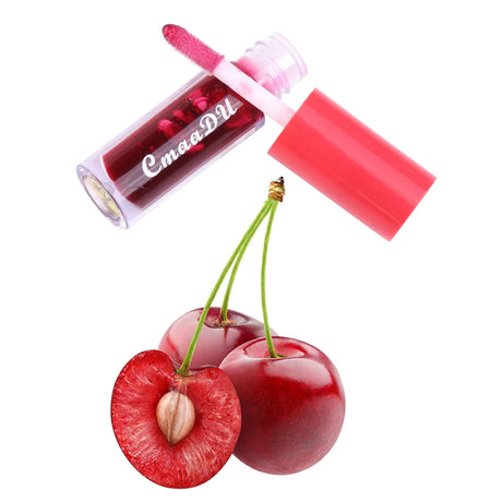 CmaaDu 1 Pcs Moisturizing Hydrating Lip Gloss Lipstick Cherry Flavor Fruit Anti-cracking Long-lasting Waterproof Lip Glaze Red