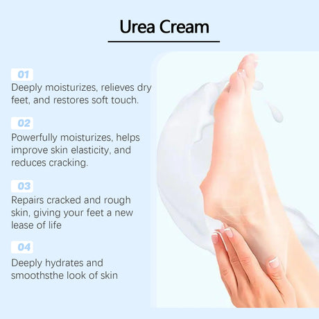 42% Urea Cream + 2% Salicylic Acid Foot Hand Cream for Dry Cracked Skin Exfoliating Callus Remover Moisturizer Pedicure At Home