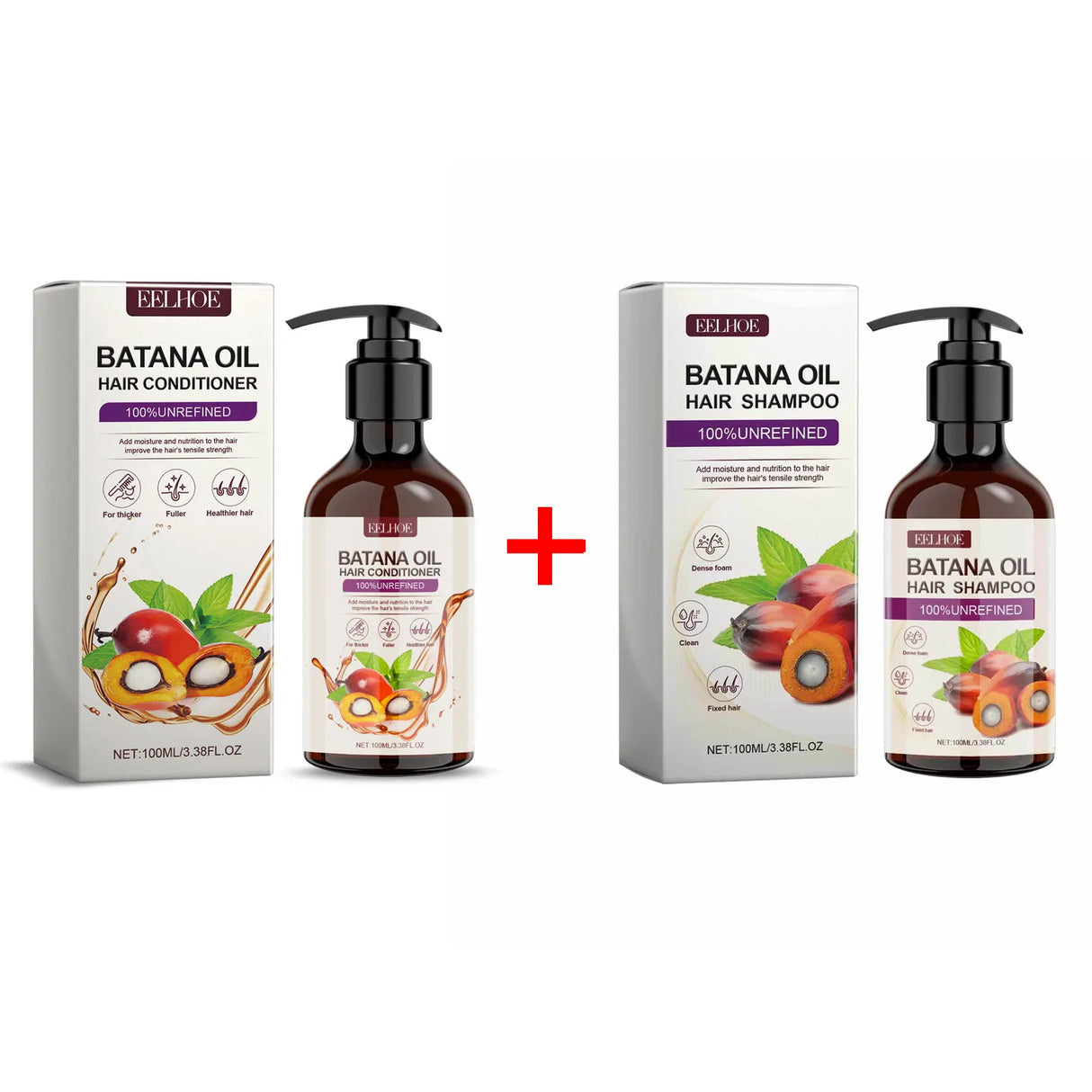 Shampoo And Conditioner Sets Batana Oil For Hair Deep Moisturizing Repair Damaged Hair Treatment Anti Hair Loss Cleansing Care