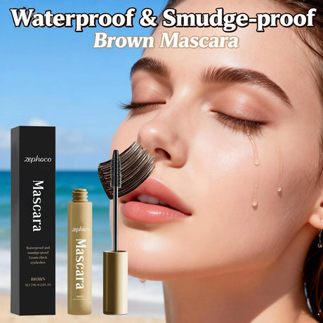 Brown Mascara Natural Curls Long-Lasting Makeup Waterproof Sweatproof Lengthens Eyelashes Anti-Fouling Eye Black Eye Cosmetics