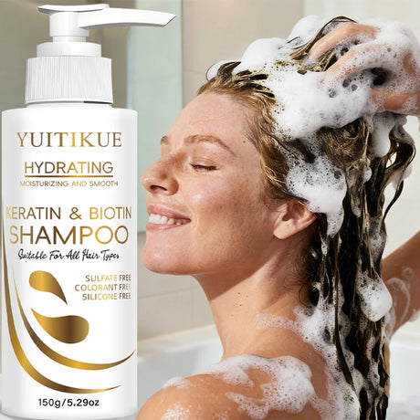 YUITIKUE Keratin & Biotin Hydrating Shampoo | Natural Gentle Formula, Daily Hair Care 150g