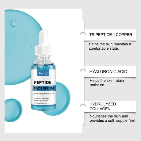 Korean SkinCare Copper Peptide Facial Serum Hyaluronic Acid Collagen Hydrating Lightweight Moisturizing Wrinkle Smoothing