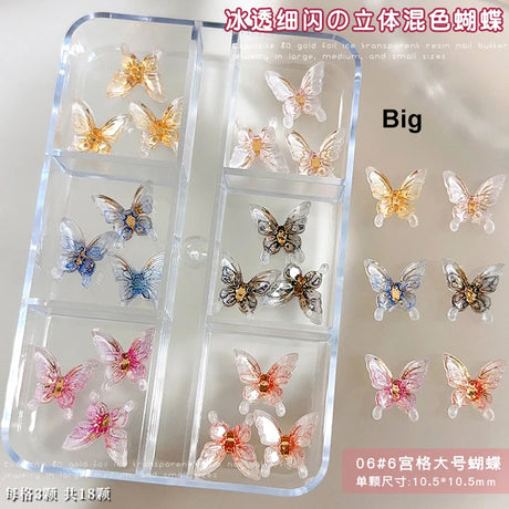 Conch Shell Coconut Tree Mermaid Tail Star Butterfly Heart Rhinestone Bowknot Christmas Snowflake Nail Art Accessory Decorations