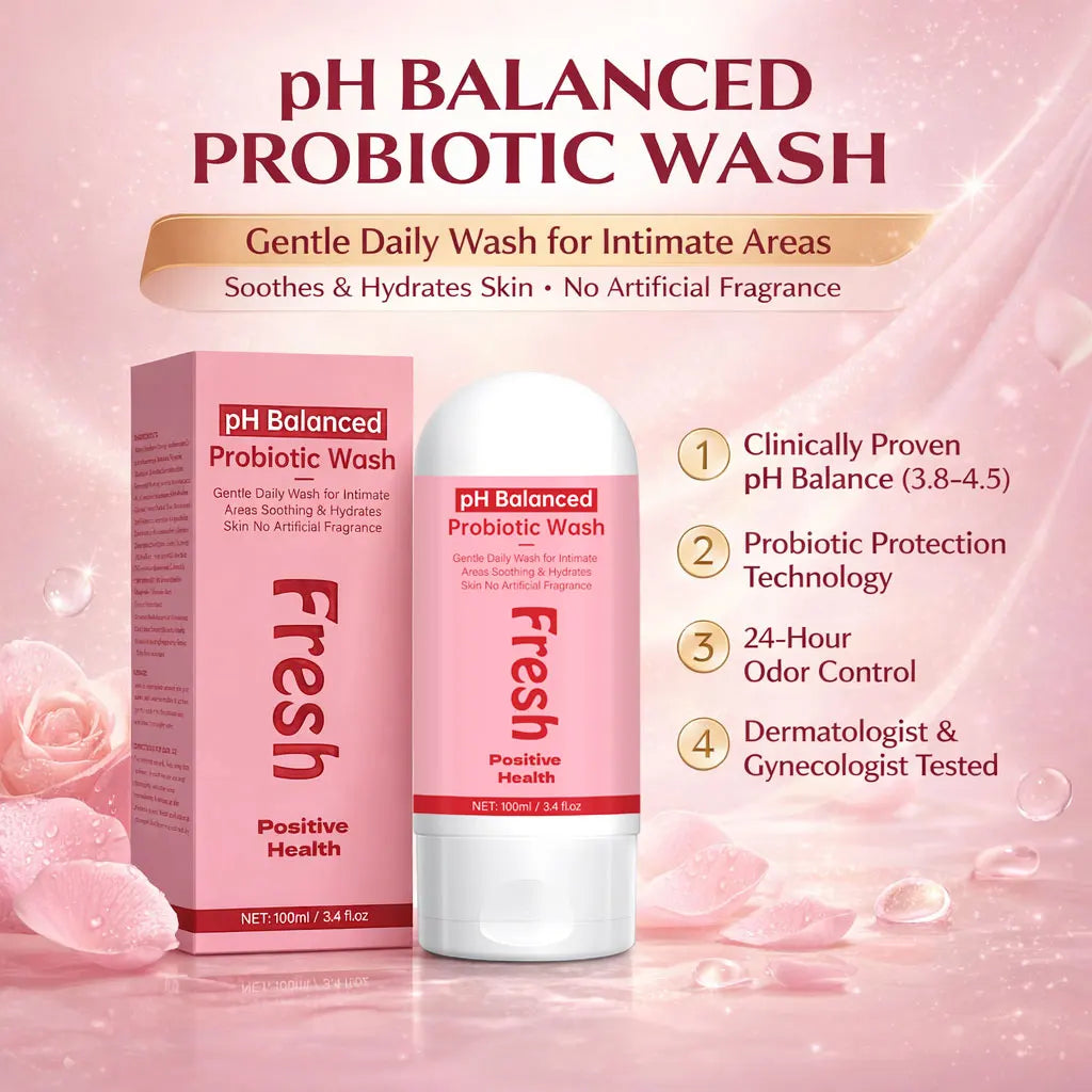 PH Balanced Probiotic Wash Odor Control, PH Balance, Dryness & Support for Intimate Areas Probiotics & Lactic Acid, 100ml