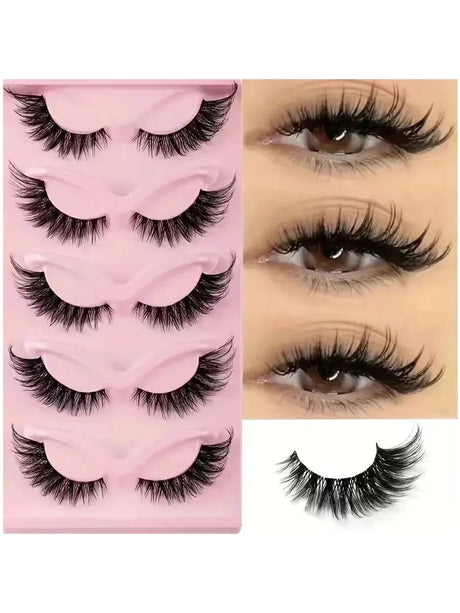 20 pairs of false eyelashes with short front and long back, repeatedly used with distinct roots