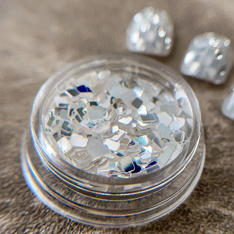 Square silver glitter nail accessories boxed, simple and sparkling, light luxury style, wholesale of wearable nail decorations