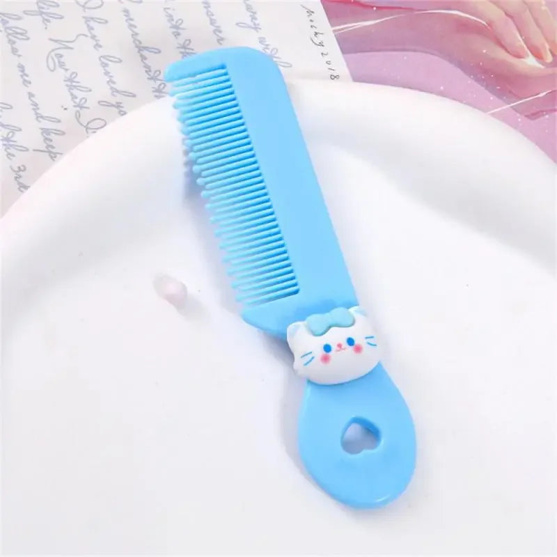 Cartoon Comb Portable Mini Cartoon Baby Rounded Comb Teeth Round Head Smooth Handle Color Toddler's Head Comb for Children
