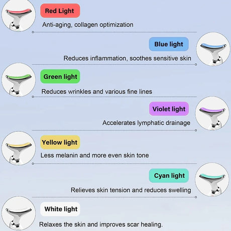 7 Color EMS Neck Beauty Device Face Lifting Massager Double Chin Remover Anti Wrinkle LED Photon Skin Tightening Facial Massager
