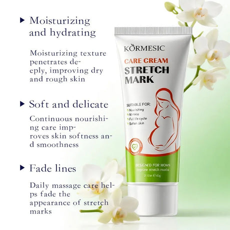 Remove Pregnancy Stretch Marks Cream Improves Elasticity Fade Growth Lines Smoothing Nourishing Moisturizing Firming Skin Care