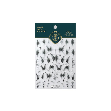 3D Embossed Butterfly Nail Art Stickers Decals Self-Adhesive Nail stickers 5D Black Butterfly Nail Supplies