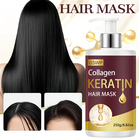 GSWP Collagen Keratin Hair Mask, A Deep Conditioning Product That Restores Hair's Shine, Resilience, and Elasticity.250g