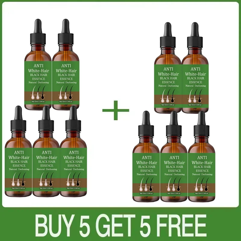 Gray To Black Hair Oil Reduces Premature Graying Nourishes Follicles Restores Natural Black Pigment Darkening Gray/white Hair