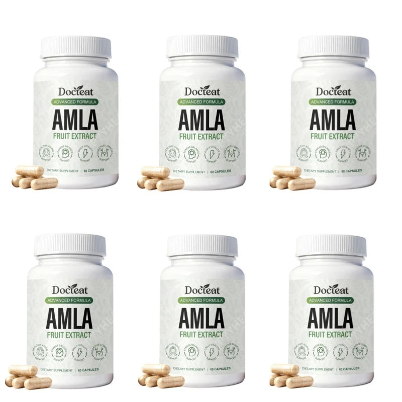 Docteat Amla Fruit Extract Capsules Daily Energy Stress Balance Skin Vitality Support for Men and Women 60 Capsules