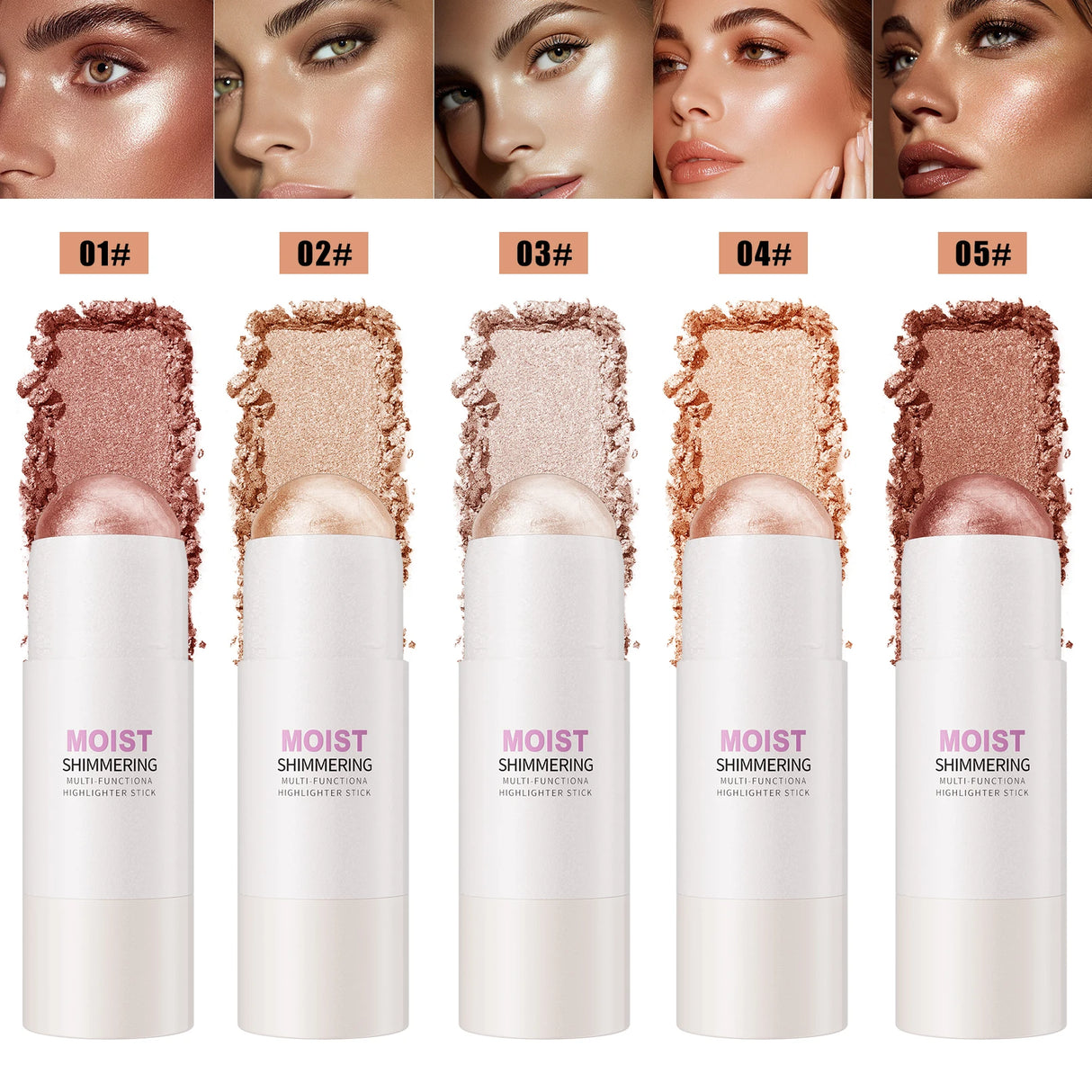 Natural Brightening 1pc Highlighter Stick Natural Brightening Face Contour & Highlight Makeup, Medium Coverage, Water-Resistant