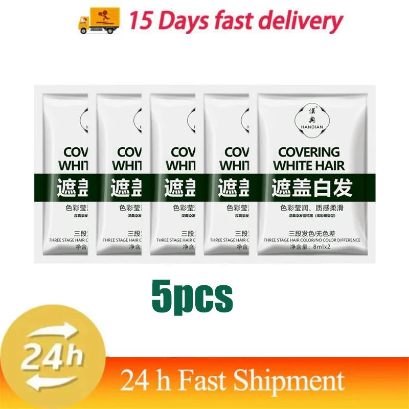 Herbal Anti-grey Treatment Hair Dye Shampoo White To Black Permanent Repair Natural Color Nourish Scalp Hair Care Products