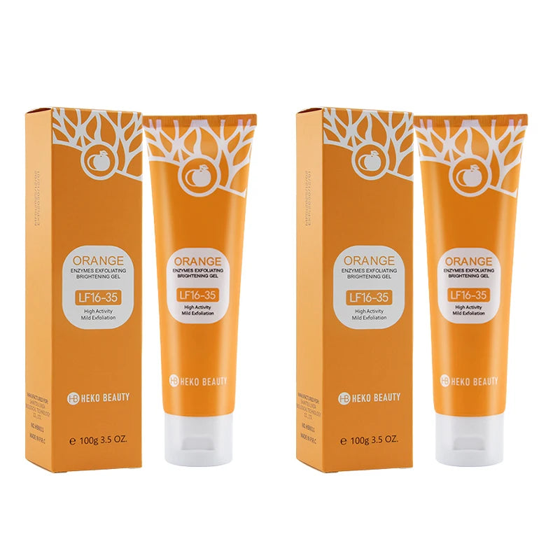 1/2/3pcs Orange Exfoliating Gel For Face, Deeply Cleanses & Moisturizes, Gently Removes Dead Skin & Pilling, Brightening Scrub