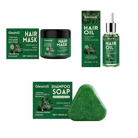 Usman Grass Shampoo Soap Hair Growth Oil Anti Loss Strengthen Hair Regrowth Nourish Improve Split End Repair Damaged Hair Mask