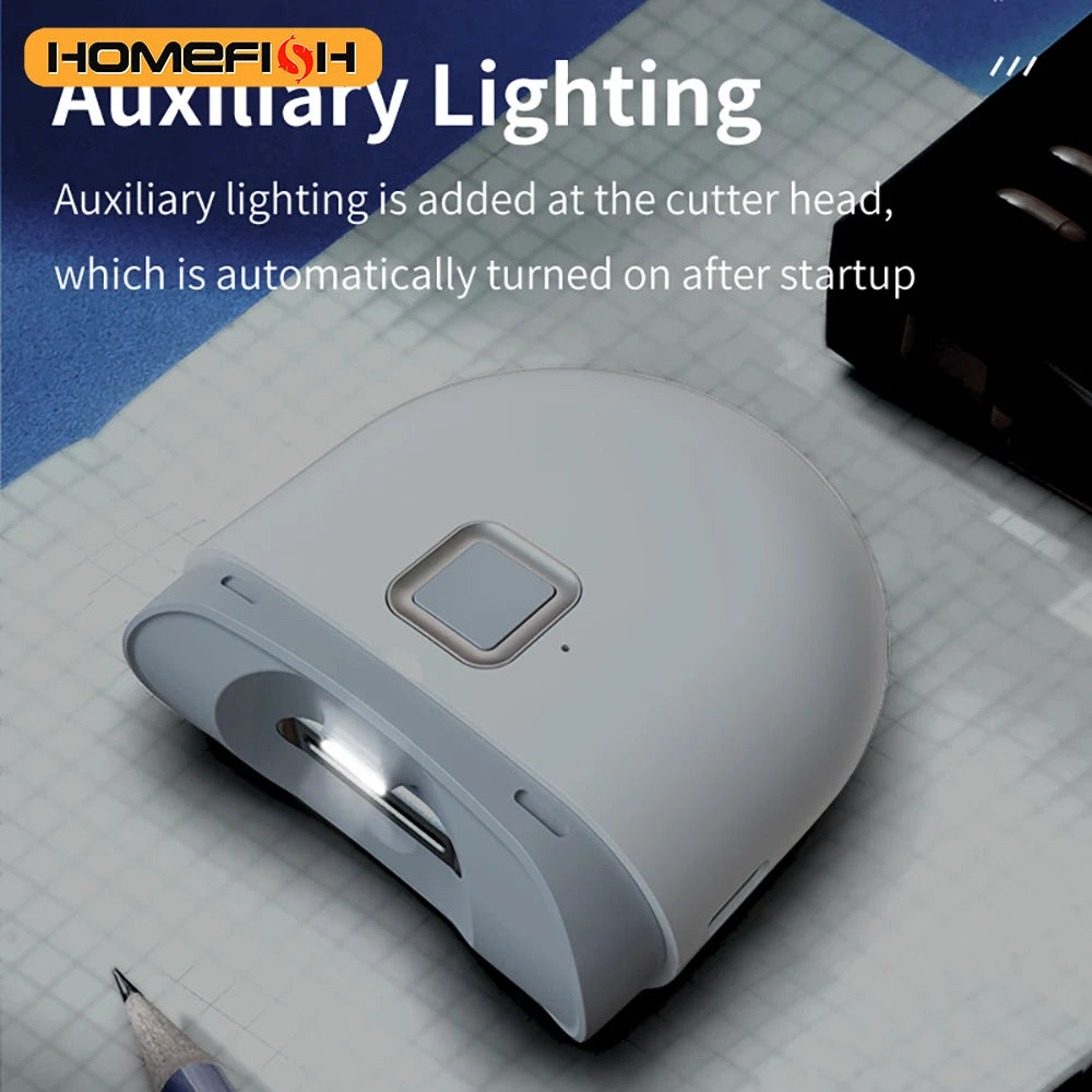 Rechargeable Electric Nail Trimmer with LED Light – Auto Filing & Smoothing Cutter for Baby & Adult Nail Care
