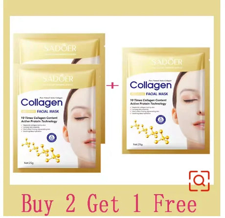 10pcs Korean Collagen Anti Wrinkle Facial Mask Fade Fine Lines Anti Aging Firm Skin Moisturizing Brightening Skincare Mask