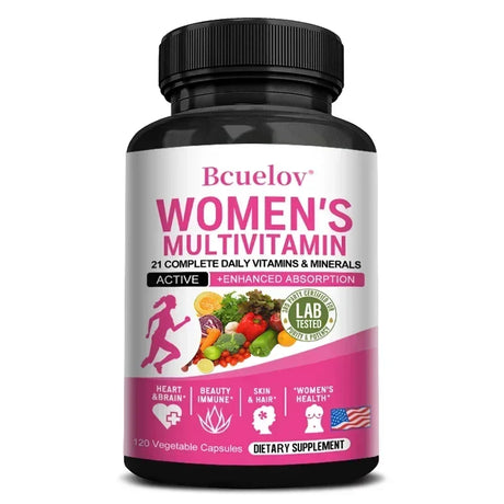 Women's Multivitamin Supplement Capsules - for Joints, Hair, Skin, Nails, Brain, Heart, Digestive and Immune Health