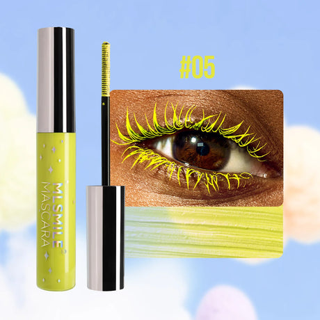 MLSMILE Shiny Pearlescent Colorful Mascara Waterproof Sweat Proof Quick Dry Lasting Matte Blue Mascara Glitter Gold Eyelashes