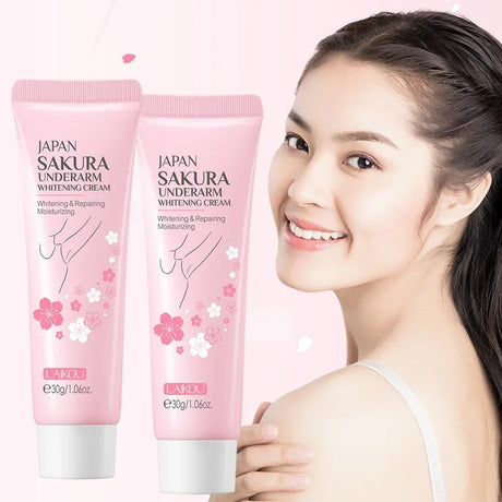 Laikou Sakura Underarm Cream Knee Buttocks Dark Skin Improve Melanin Pigmentation Korean Skin Care Product 30g