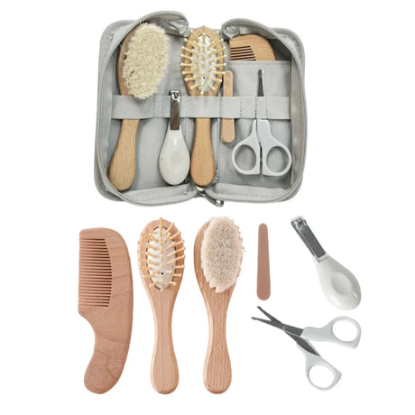 Baby Care Kit Six-Piece Baby Nasal Inhaler Nail Clipper Brush File Comb Scissors Set Daily Cleaning and Care Accessories for Bab