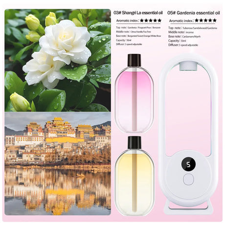 Rechargeable portable aroma diffuser Essential Oil Aromatherapy machine Timed air freshener to remove odors 5 modes timed spray