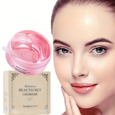 60 Pieces of Red Algae Eye Mask, a Multi-Purpose Eye Patch Containing Red Algae Extract, Sodium Hyaluronate and Other Ingredients, Which Hydrates and Moisturizes the Skin, Provides Gentle Eye Care, Has a Light and Moisturizin