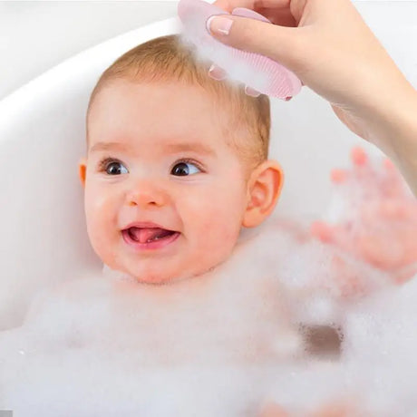 Baby Scalp Scrubber Baby Bath Hair Brush Soft Silicone Cleaning Tool for Cradle Cap Suction Cup Massage Comb for Boys Girls
