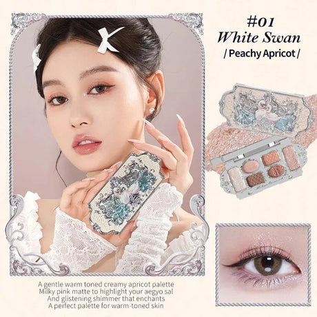 Flower Knows Makeup Kit Full Professional Makeup Gift Set Mermaid Angel Highlight Swan Lipstick 5 Piece Set