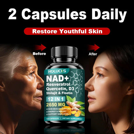 NAD Supplements, Enhances Cellular Vitality, Promotes Cell Repair, Anti-Aging, Boosts Energy and Focus