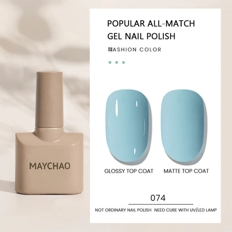 MAYCHAO Gel Nail Polish 12ML Full Coverage Base Top Coat Soak Off Gel Polish UV LED Gel Semi Permanent Varnishes Design Nail Art