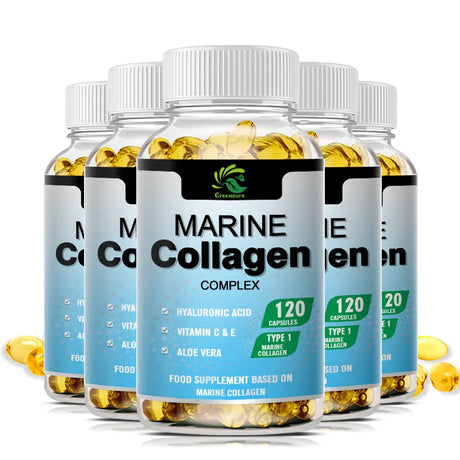 Greensure 60/120 Pcs Marine Collagen Capsules - Supports Joints, Hair, Skin, Nails, Cartilage & Overall Health