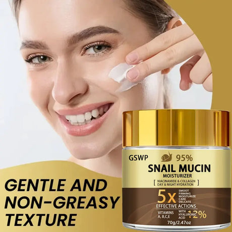GSWP Snail mucin 95% cream - moisturizes day and night, deeply hydrates, firms and nourishes, creating radiant skin.70/140g
