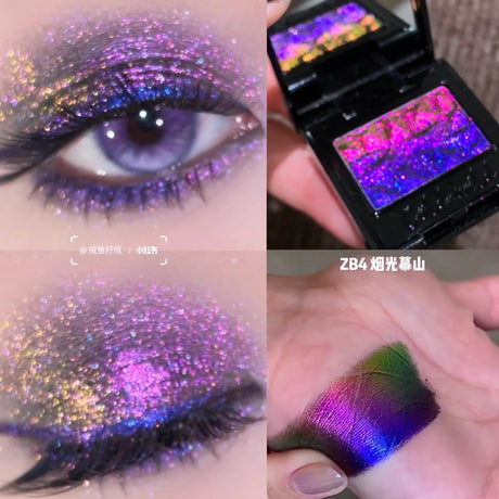 Coldnwild Monochrome Gradual Eye Shadow Chameleon Glitter Blue Purple High Concentration Optical Matching Eyemakeup