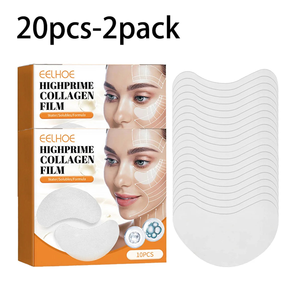 EELHOE Collagen Water Soluble Eye Mask Remove Bags Dark Circles Anti Wrinkle Firming Patches Lifting Skin CarePatch 10/2pcs/Box