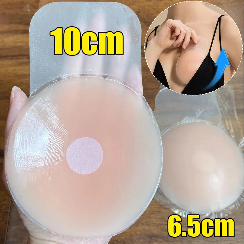 10pcs Women Silicone Lift Up Bra Invisible Push Up Reusable Self Adhesive Breast Lift Tape Nipple Cover Chest Paste Dress Bras