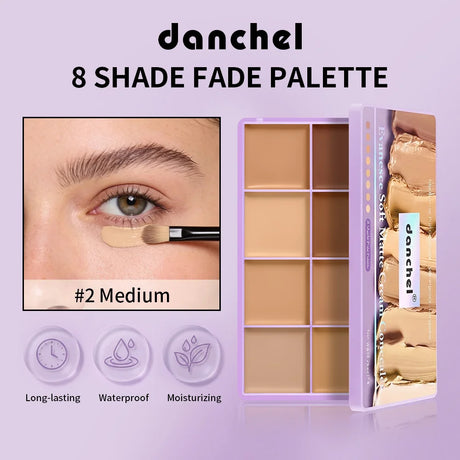 8 Shade Cream Concealer Palette Waterproof Full Coverage Multi-Function Cream Blemishes & Cover Long-Lasting Korean Makeup