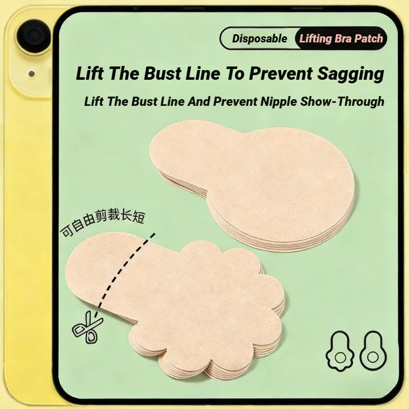 10Pcs Self-Adhesive Nipple Cover Chest Patch Non-Woven Thin Invisible Bra Disposable Sticky Lift Breast Petals Round Flower Pads