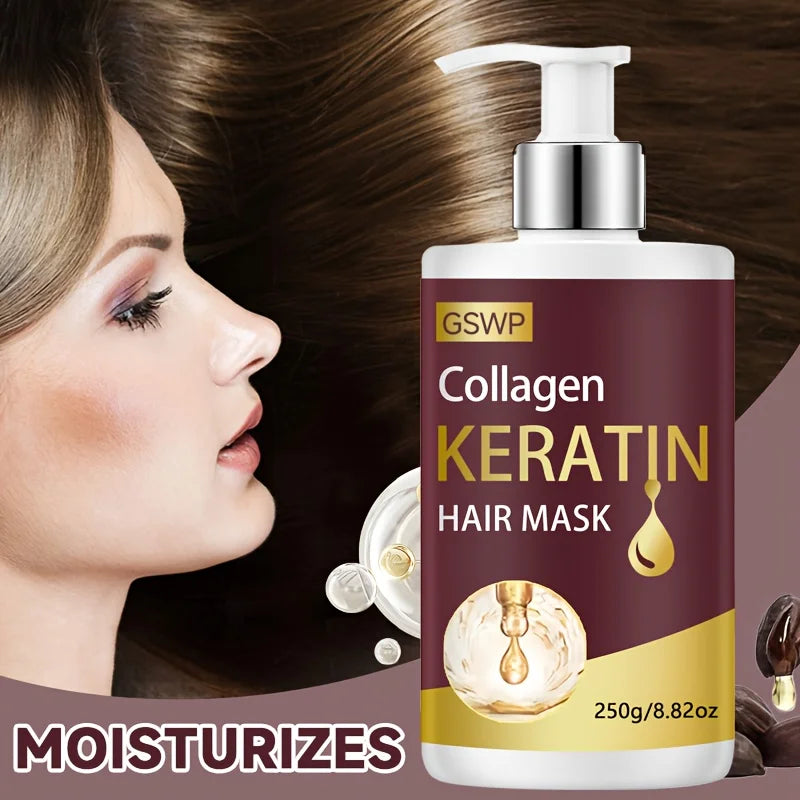 GSWP Collagen Keratin Hair Mask, A Deep Conditioning Product That Restores Hair's Shine, Resilience, and Elasticity.250g