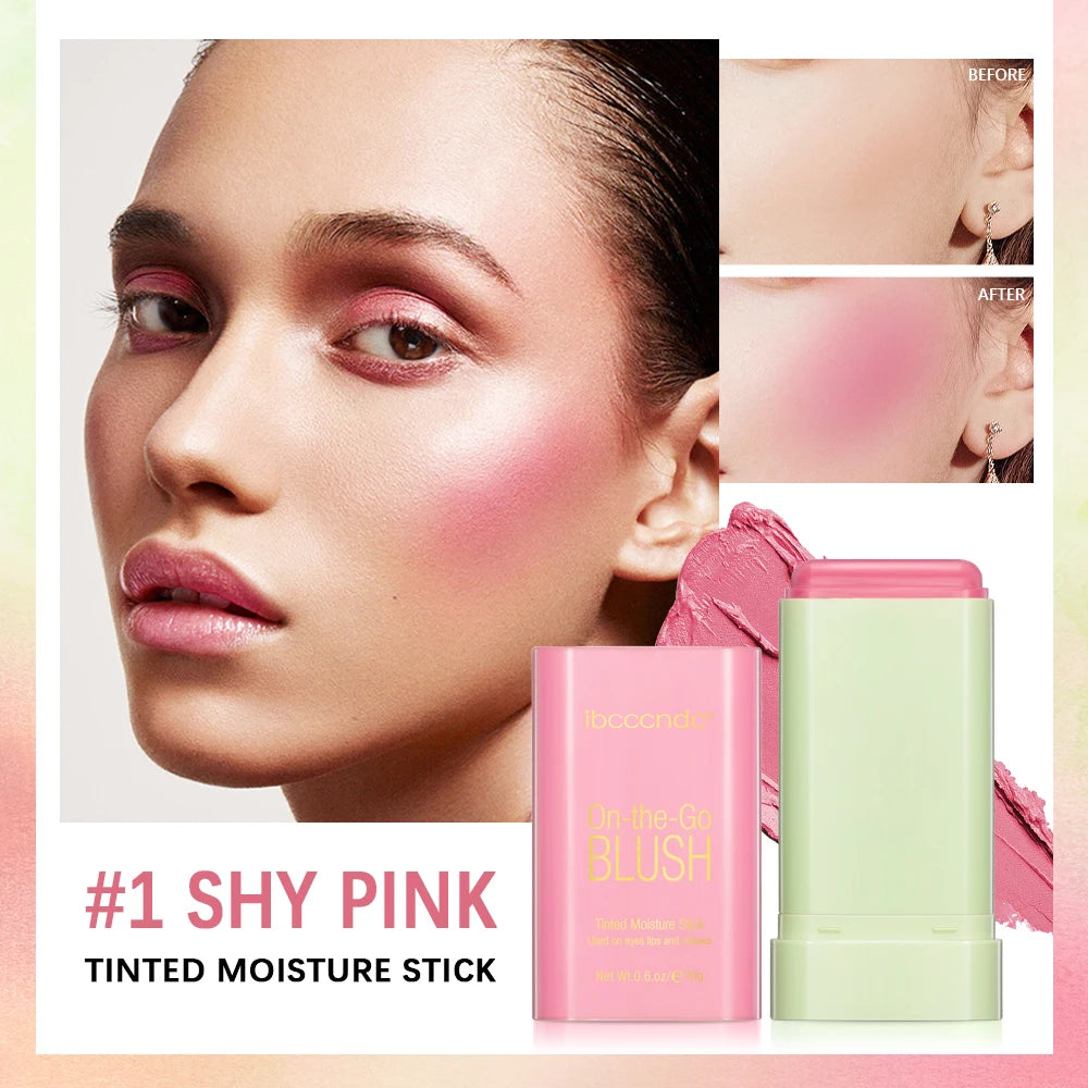 ibcccndc Rotating Blush Cream Tinted Moisture Stick Naturally Long-lasting Moisturizing Waterproof And Non-Removing Orange Blush