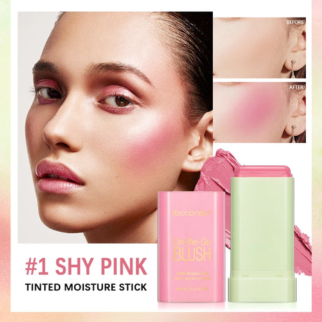 ibcccndc Rotating Blush Cream Tinted Moisture Stick Naturally Long-lasting Moisturizing Waterproof And Non-Removing Orange Blush