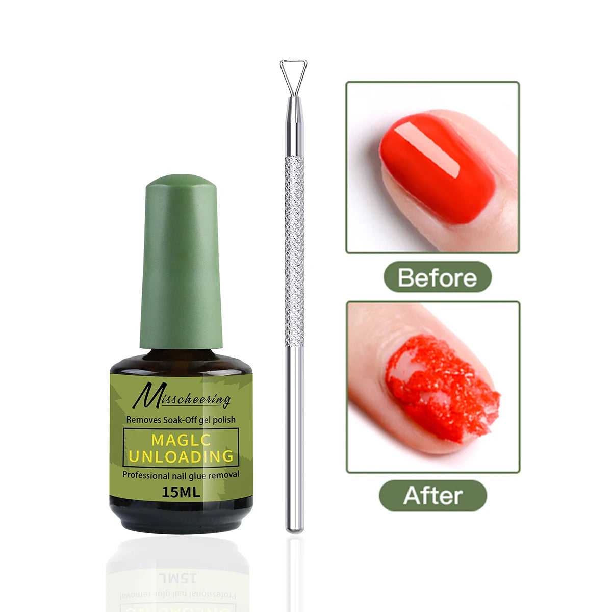 1/2pcs/Set Nail Magic Remover With Remover Tool Quickly & Easily Remove Gel Nail Polish And Poly Nail Gel Without Harming Nails