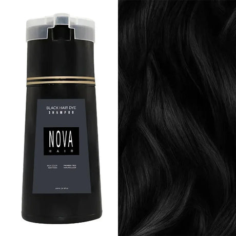 200ml Nova Hair Dye Shampoo 3-in-1 Hair Coloring Shampoo Instant Dye Shampoo Men Women Natural Fast White Hair Dyed Black Hair